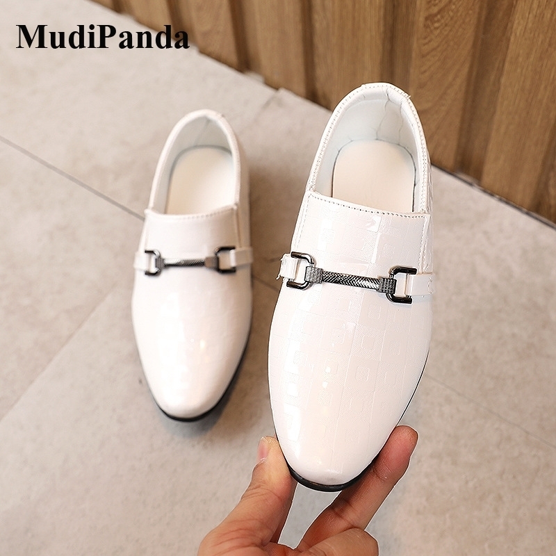 

MudiPanda Boys Formal Dress Shoes For Girls Pointed British Style Fashion Show Black 2020 Autumn Children Student Single Shoes LJ201203