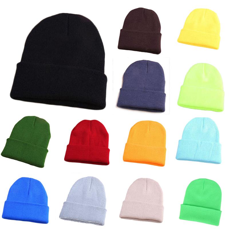 

Female Simple Beanie Hat Warmer Bonnet Ladies Casual Cap 1PC Unisex Solid Color Beanies Winter Warm Soft Warm Knitted Cap