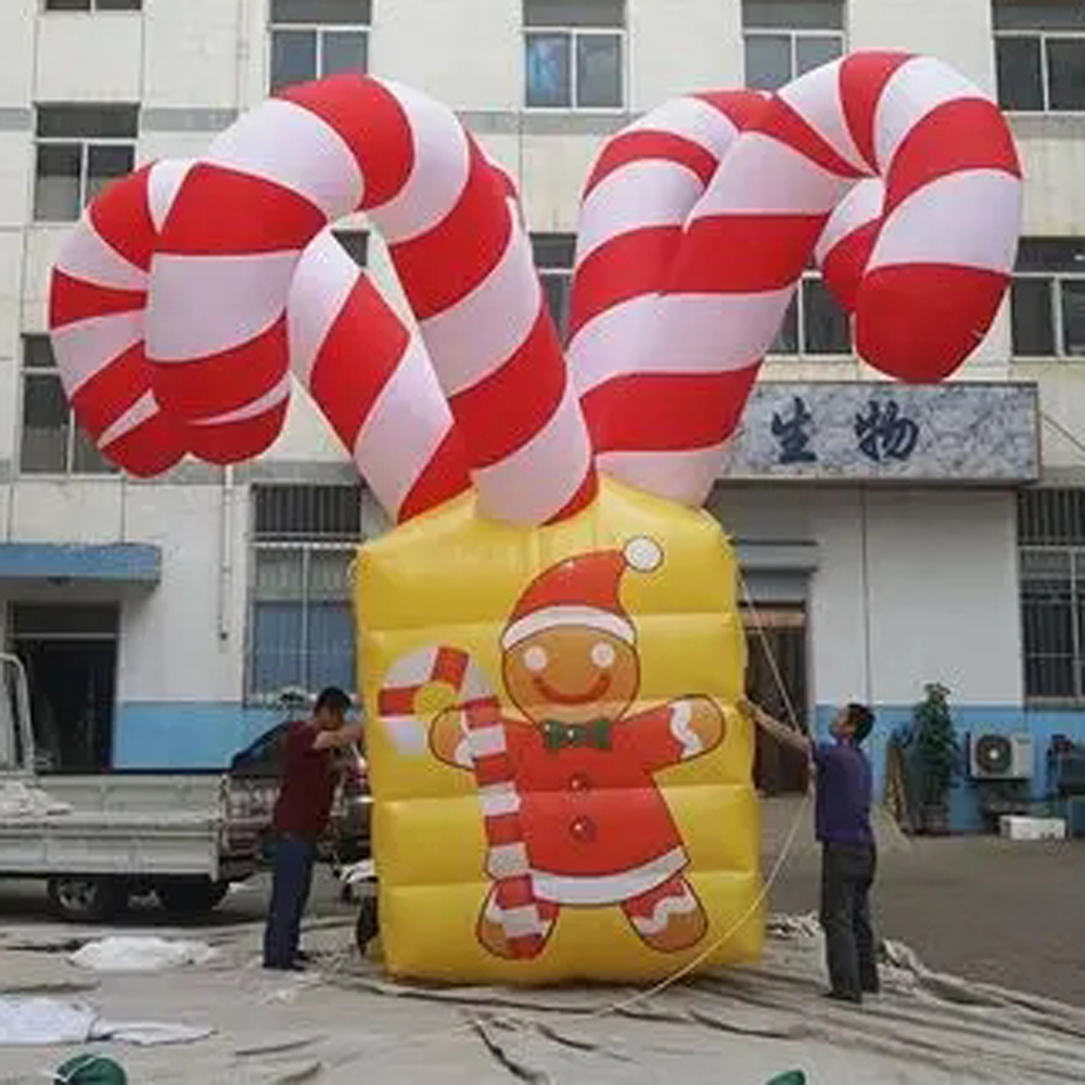 6m/20ft Large Christmas Inflatables Ornaments Giant Candy Canes Xmas Gift Box for Party holiday Decorations-image-710112396