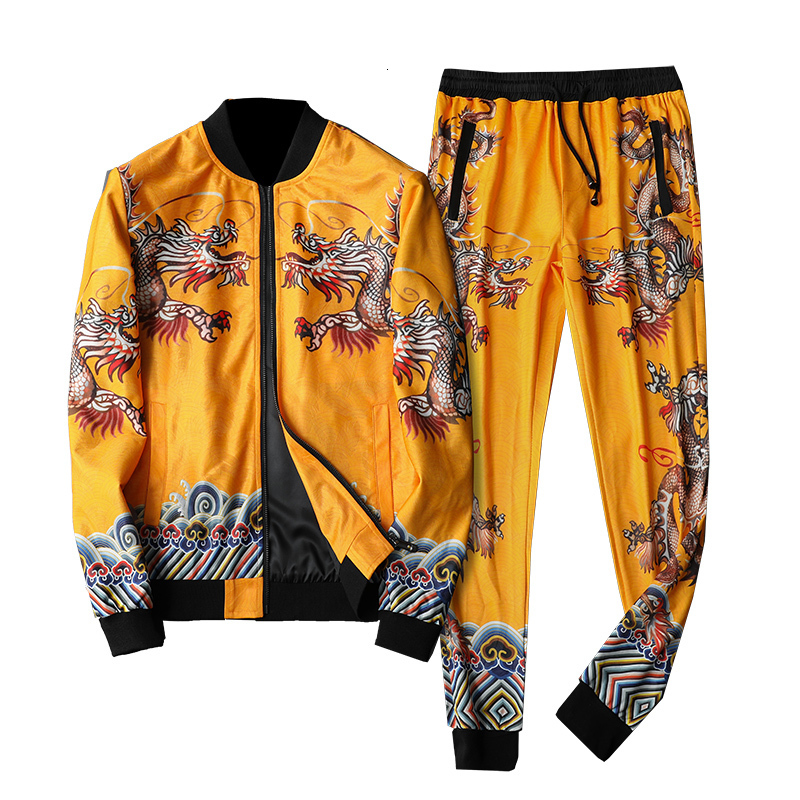 

Luxo Gold Dragon Autumn Attire Male Deportee Designer Costume Jacket 5xl 4h38, 6006