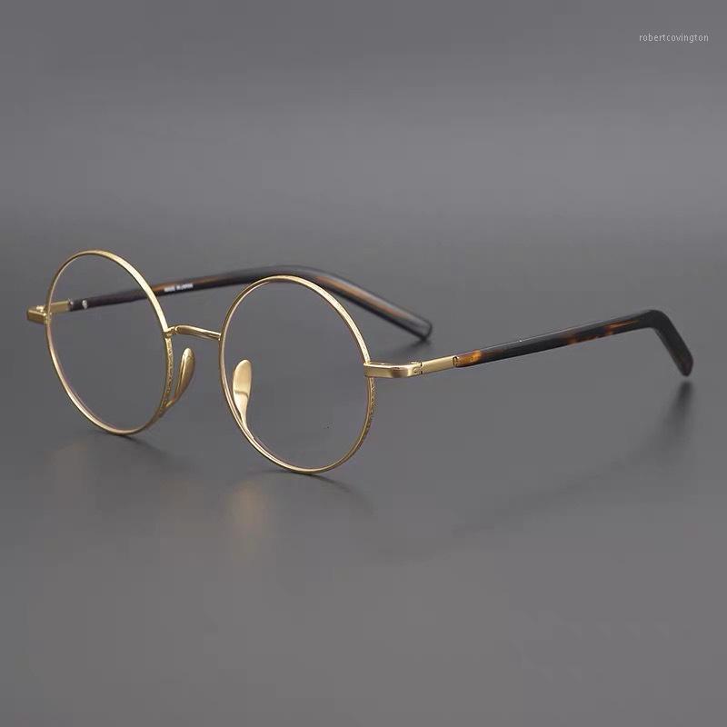 

Fashion Sunglasses Frames Titanium Round Glasses Frame Women Men Vintage Small Eye Man Optical Prescription Eyeglasses Clear Eyewear Oculos1