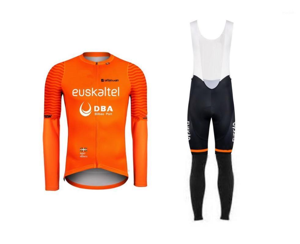 

Spring Summer 2020 Euskaltel DBA PRO TEAM Men's Cycling Jersey Long Sleeve Bicycle Clothing With Bib PANTS Ropa Ciclismo1, Orange