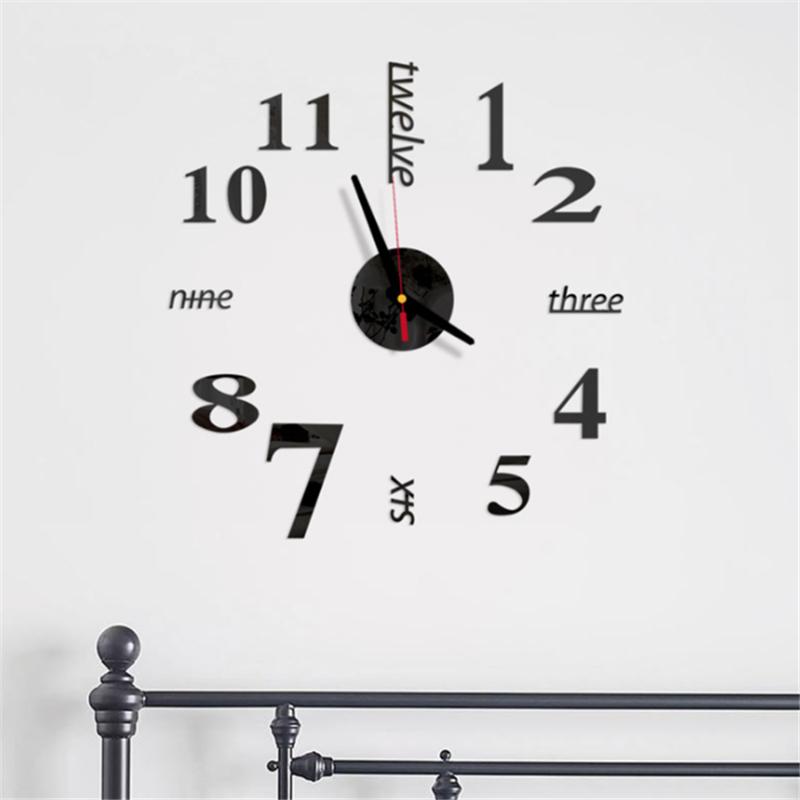 

3D Real Big Wall Clock Modern Design Clocks Fashion Watches Sticker Diy Living Room Decor