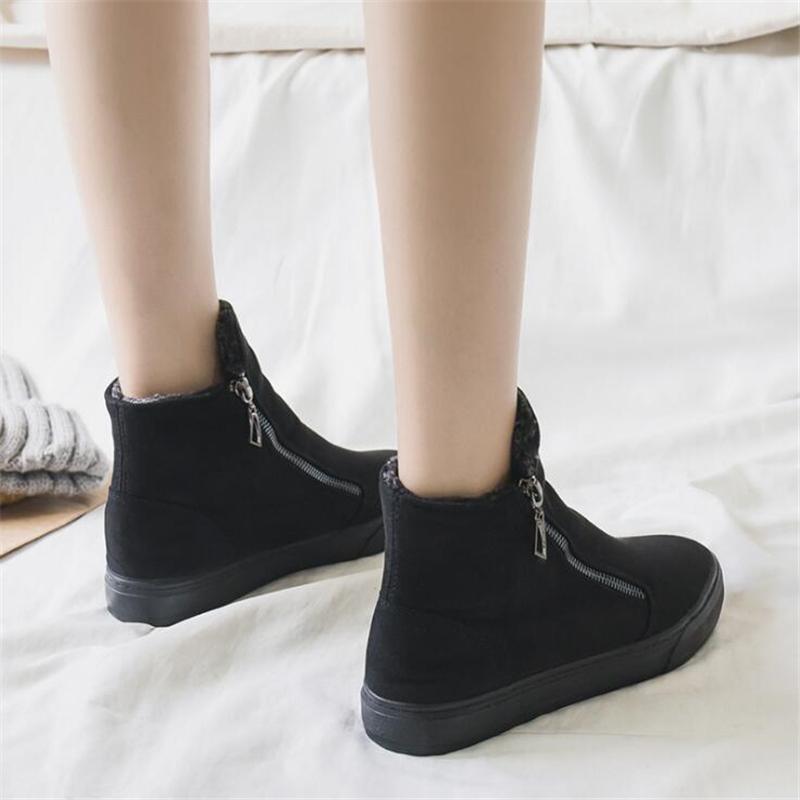 

Women Boots Ladies Female Shoes Brand Platform Fashion Casual Leather Designer Luxury Ankle Winter Fur Woman Snow Boots, Black