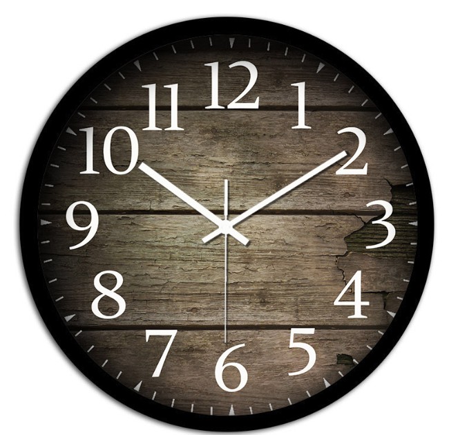 

12 inch 14 inch glass metal silent round wall clock bedroom retro clock home living room decorative clocks
