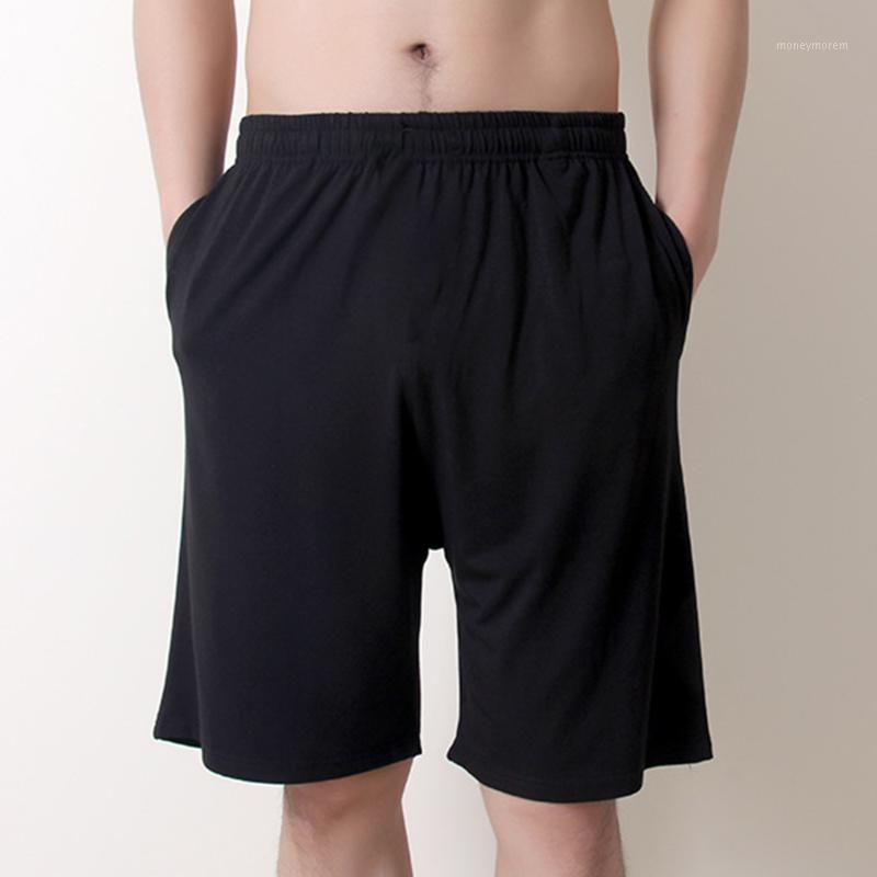 

Men's Summer Casual Loose Elastic Waist Trousers Lightweight Yoga Pants Shorts Pure Cotton Men's Five-point Pants Cotton Pajama1, Black