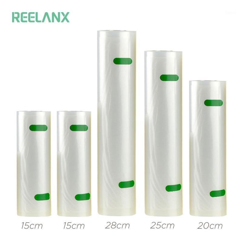 

REELANX Vacuum Bags 5 Rolls/Lot 15+15+20+25+28 * 500cm Vacuum Sealer Bag for Packaging Packing Machine1
