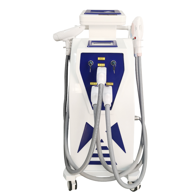 

4 in 1 Vertical Professional Four Handles Magneto SHR OPT Spot Size IPL YAG Laser Hair Removal Machine