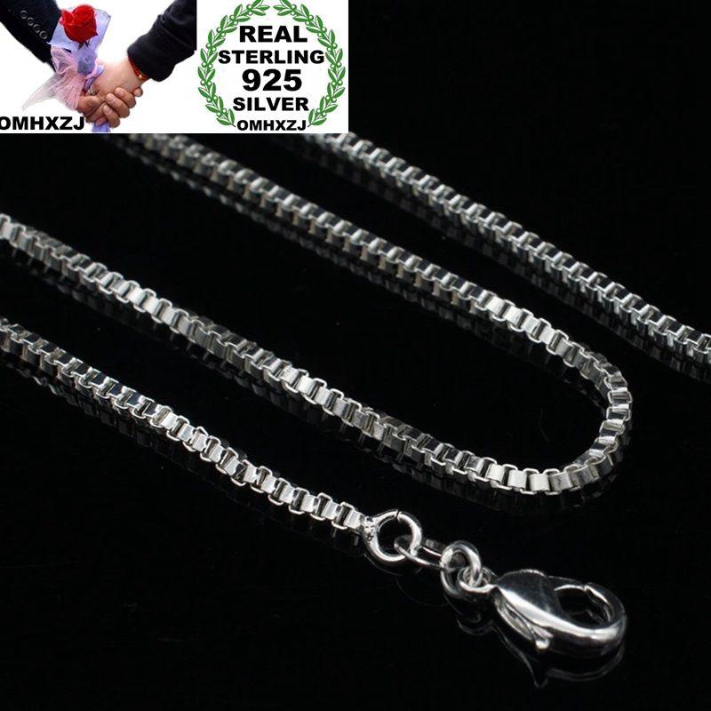 

Chains OMHXZJ Wholesale European Fashion Woman Man Party Wedding Gift Silver 2MM Box Chain 925 Sterling Necklace NA192