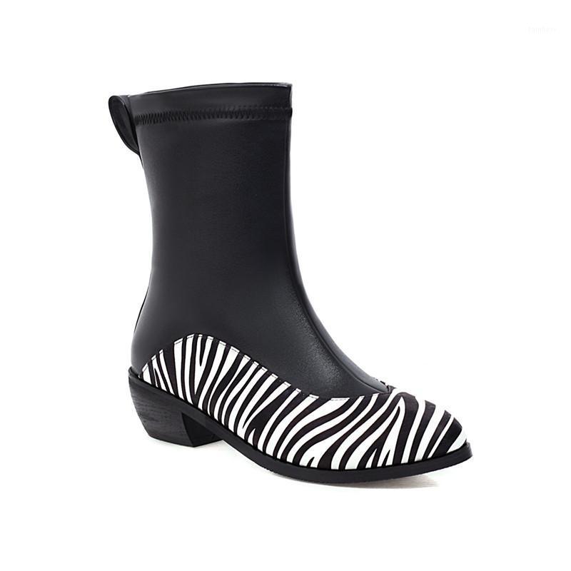 

Classic Ankle Boots For Women Autumn Winter Snow Boots Women Thick Heels Ladies Shoes Woman Black White Short Casual1