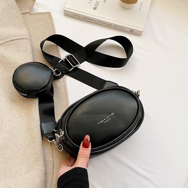 

Casual Small PU Leather Crossbody Bags for Women Stylish Luxury Lady Trend Handbags Designer Removable Mini Coin Purse, Black