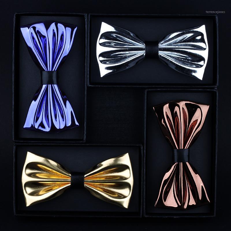 

Bow Ties Fashion Blue Golden Bowtie Stage Host Groom For Men Wedding TIe1