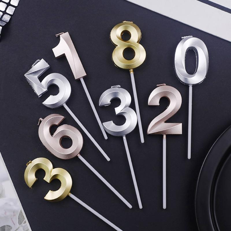 

Number Birthday Candles 1 2 3 4 5 6 7 8 9 0 Gold Sliver Kids Birthday Candles for Cake Party Supplies Decoration Cake