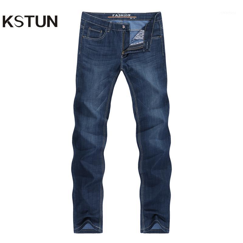 

KSTUN Jeans Men Retro Blue Straight Fit Thin Classic Direct Mens Long Trousers Denim Pants Vintage Male Jeans Homme1