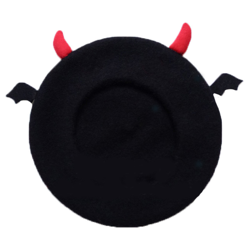 2020 Cute Devil Wings Horn Beret For Kawaii Girl Pumpkin Hats Halloween