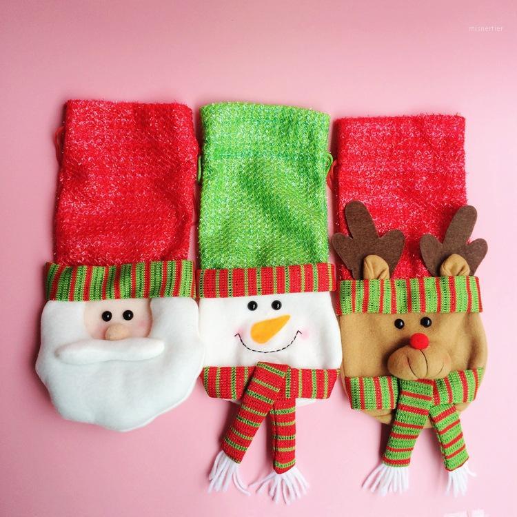 

1 Piece Red Wine Bottle Cover Bags Christmas Dinner Table Decoration Home Party Decors Santa Claus 5ZHH1091