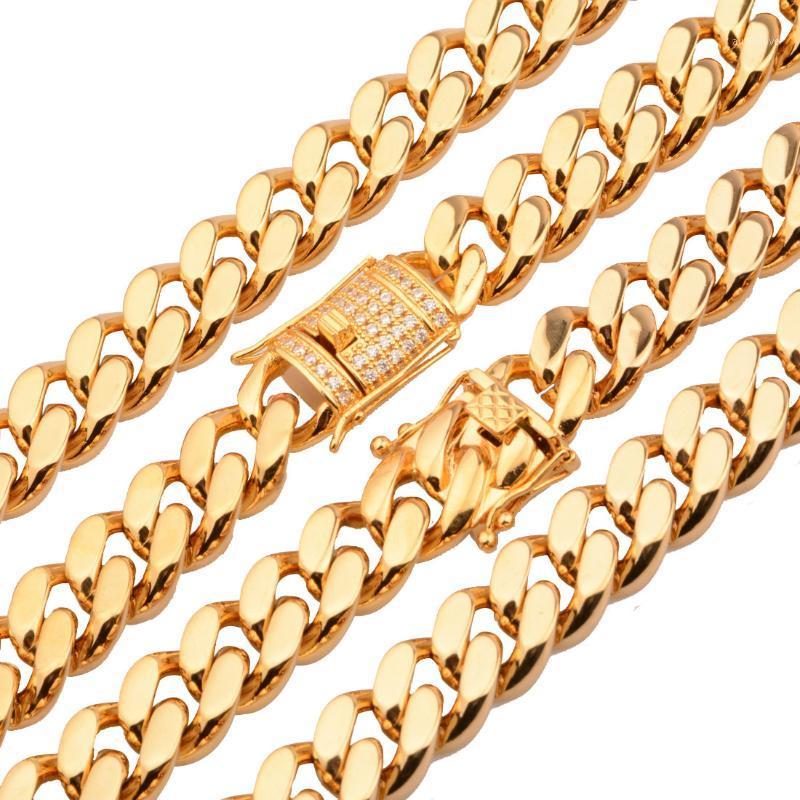 

Top Sale 15mm Wide Mens Curb Cuban Miami Chain Necklace 316L Stainless steel Chain Necklaces Or Bracelet 7-40" Cool Jewelry1