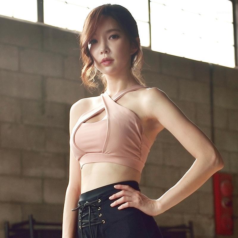 

Women Fitness Sports Bra Top Athletic Seamless Push Up Yoga Bras Padded Running Shockproof Workout Cross Stripe1, Bsdw014-pink