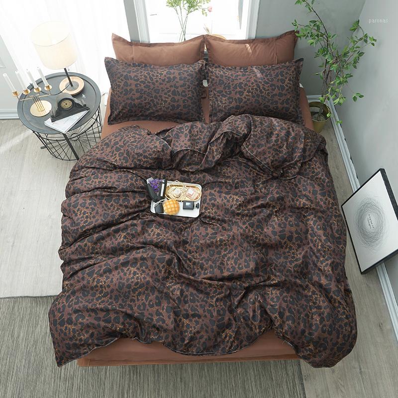 

Leopard print bedding sets quilt cover sheets pillowcase bed sheets soft  full queen king Home textile products1, Style6