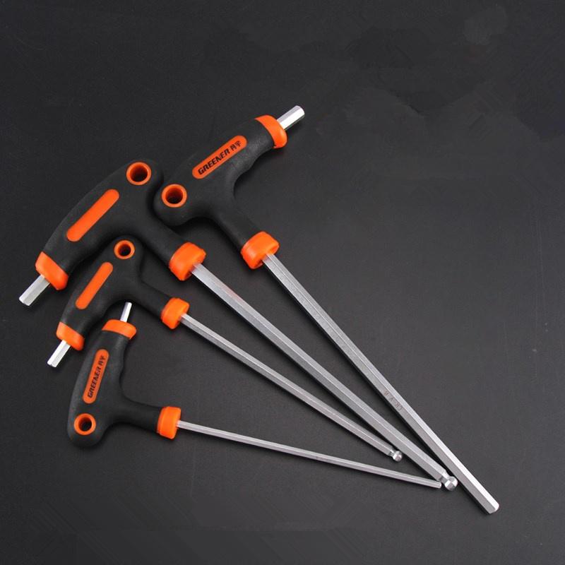 

New T Handle allen Hex Key Wrench 2-10mm Hexagon Spanner Ball Head Wrench Screwdriver for Auto Bike Motorycle Repair tools