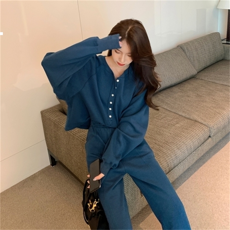 

New Two-piece 2021 Ensemble Cardigan and Winter Sweatpants Woman Clothes Kpop Style K5ph R5US