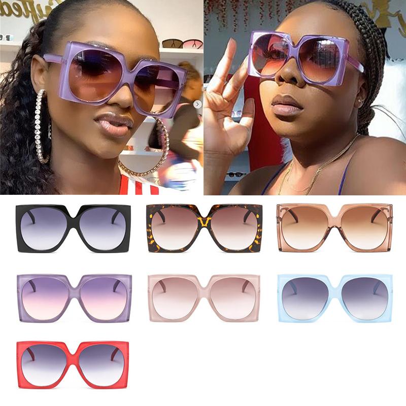

Wholesale 7 colors fashion brand designer Square womens sun glasses Trendy Shades For Women Oversized Sunglasses Plastic Big