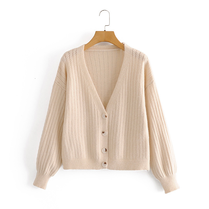 

2021 New Autumn Europe and the United States Women's Contracted Joker Ladies Cardigan Sweater Knitting Unlined Upper Garment Addd, See chart