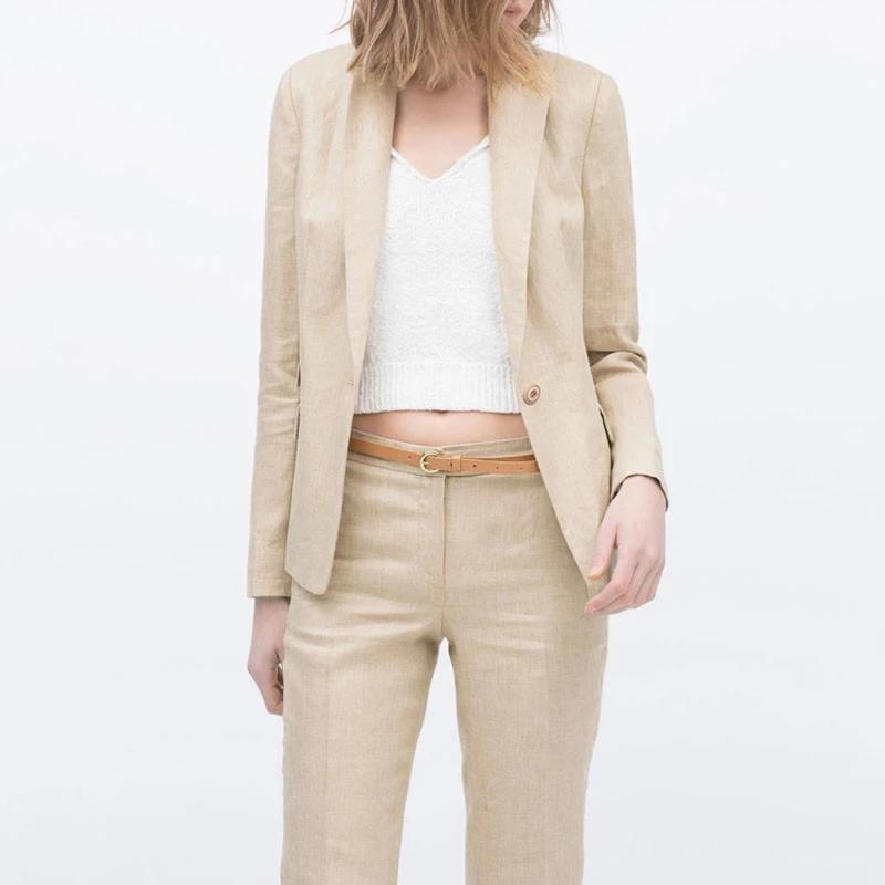 

Khaki Pant Suits Casual Office Uniform Women Business Suits Formal Female Work Wear 2 Piece Set Women Trouser Suit Custom, Picture style