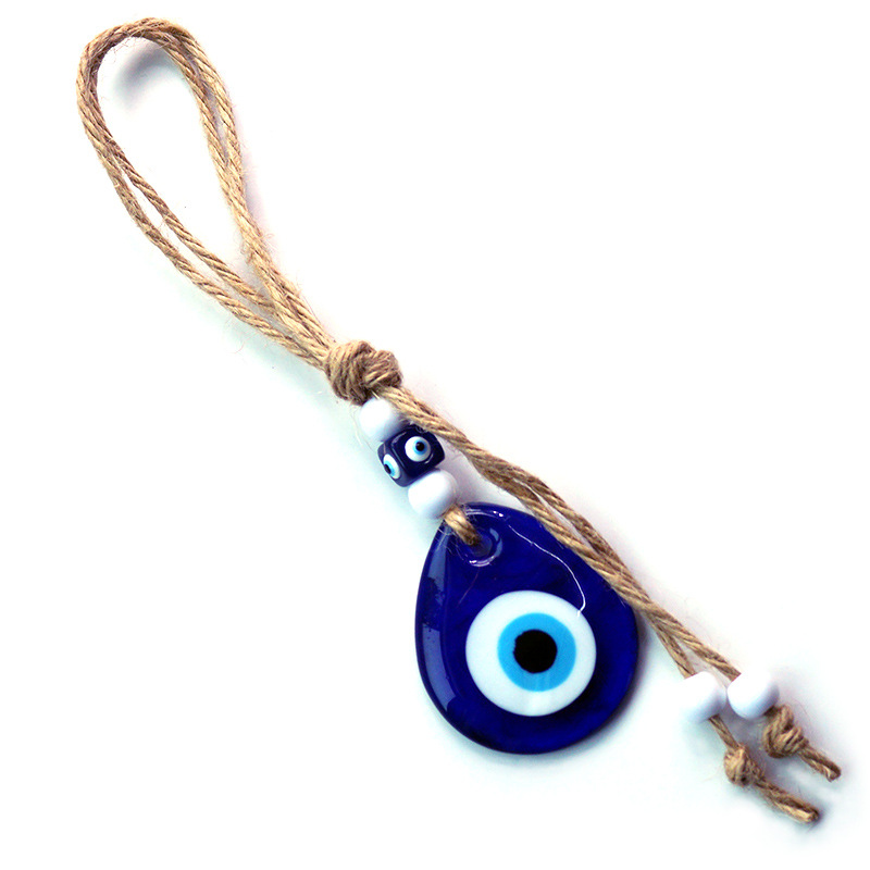

Hemp Rope Water Drop Wall Decoration Accessories Turkish Blue Eye Jewelry Glass Pendant Good Luck Gift Evil Eyes Charms