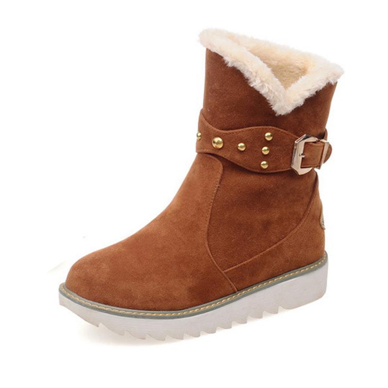 

Winter Women's Snow Boots Plus Size Casual Ankle Boots Warm Women's, Beige