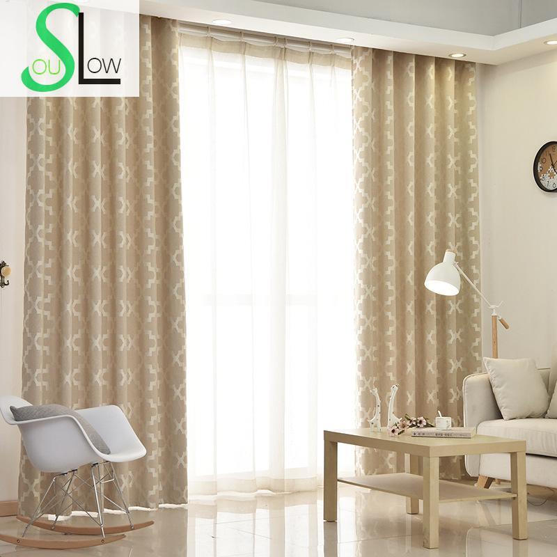 

Slow Soul Gray Khaki Pink Cotton Jacquard Curtain Japan Geometric Curtains Cortinas For Living Room Cortina Kitchen Bedroom, Cloth3