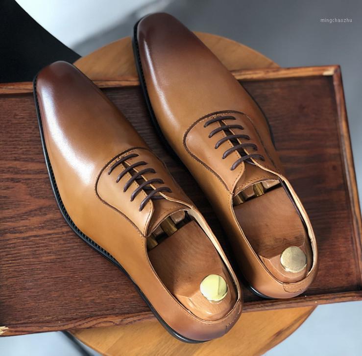 

Italian retro hand-polished square scalp shoes men's formal wear business breathable derby shoes spring new Free Shipping1, As pic