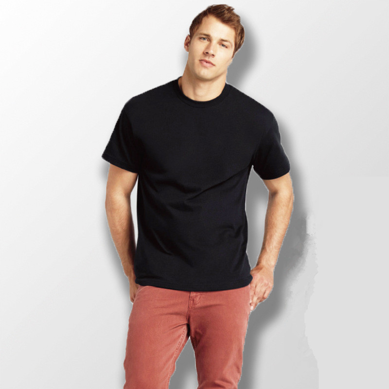 

2020 Brand New Men's Round Neck T-Shirt Solid Color T-shirt for Male Short Sleeve Cotton Tops Tshirt kg-25, Navy