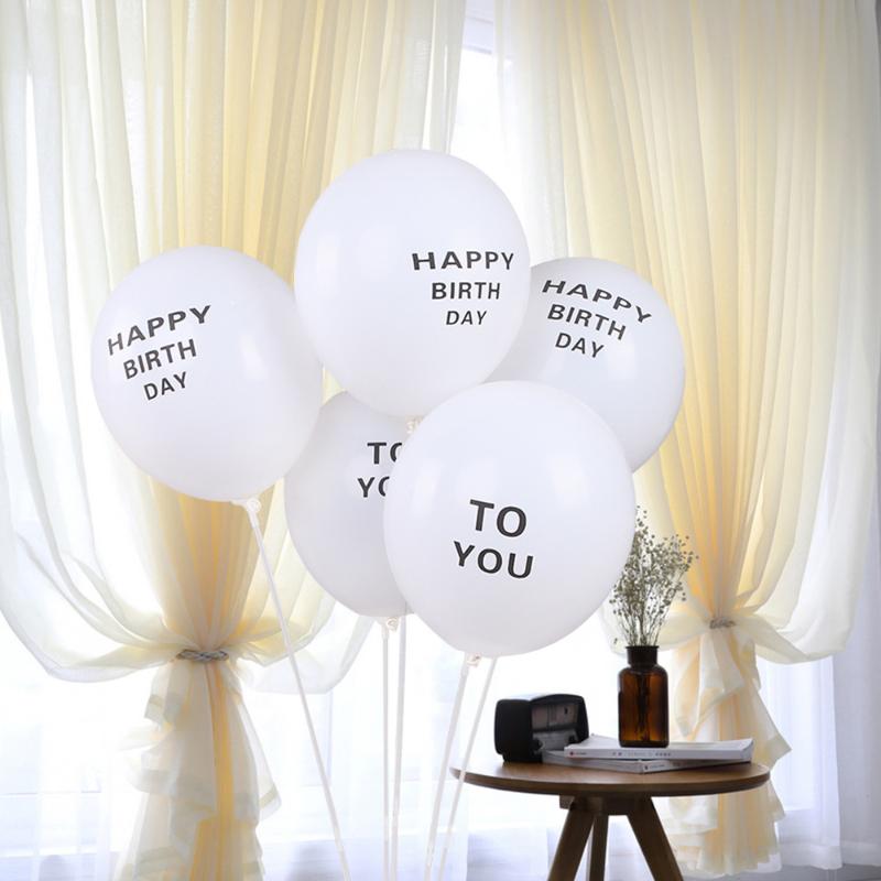 

12 inch 2.8g 10pcs/30pcs Happy Birthday Balloon HAPPY BIRTHDAY TO YOU Letter Latex Balloon 1st Party Decorations