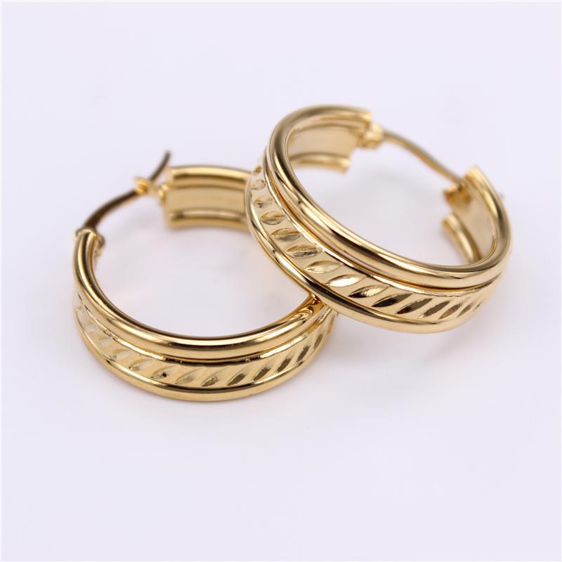 

New design 25mm classic Stainless steel earrings Features Exaggerated earrings Exquisite Four seasons Comfortable wear LH8871, Golden;silver