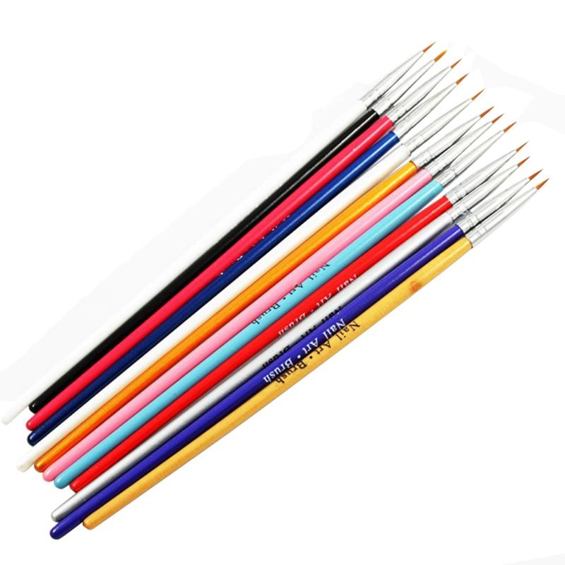 

12PCS Colorful Nail Art Design Brush Pen DIY Drawing Painting Nail Art Brush Drawing Lines Grid Stripe Manicure Tool