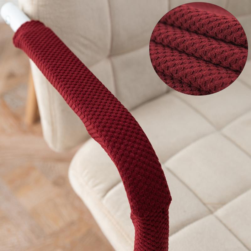 

1pair Armrest Cover Washable Home Stretch Removable Anti Scratch Polyester Dustproof Zipper For Office Computer Thickened Solid