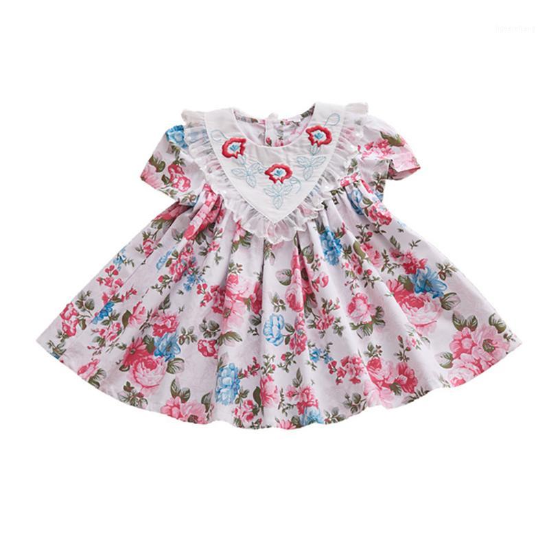 

2020 New Summer Dress For Girls Princess Dresses With Lace Flower Pattern Girls Cotton Dress Vestidos Children Costumes1, White