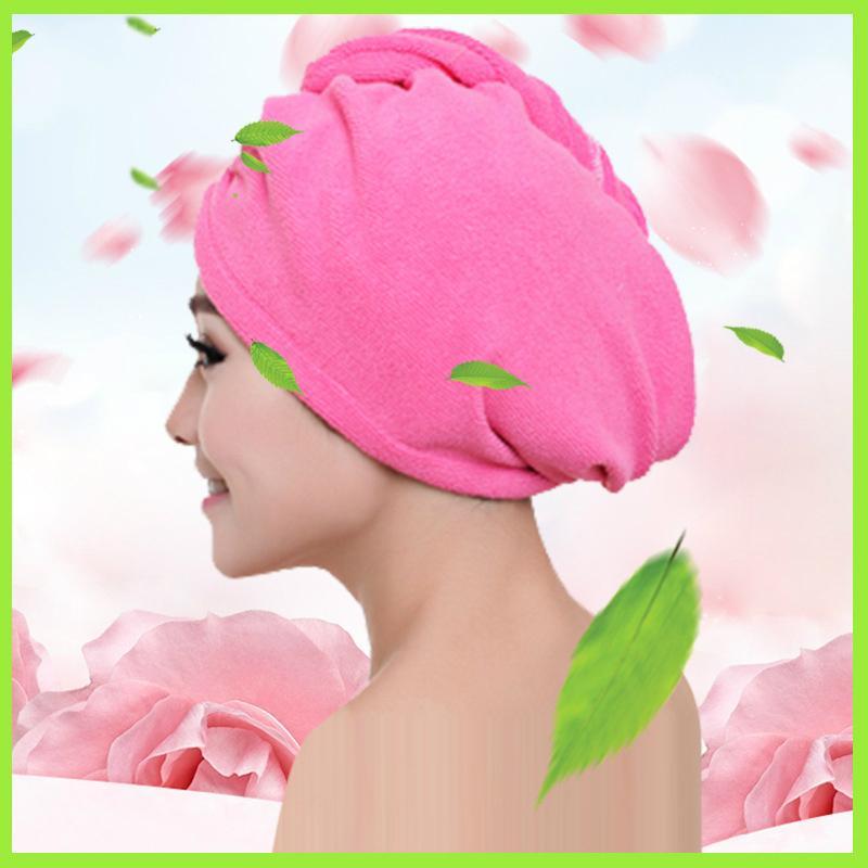 

Thickened Microfiber Dry Hair Cap Super Absorbent Quick-drying Shower Cap Dry Hair Towel Salon Towel Bathroom Accessories1, Pink