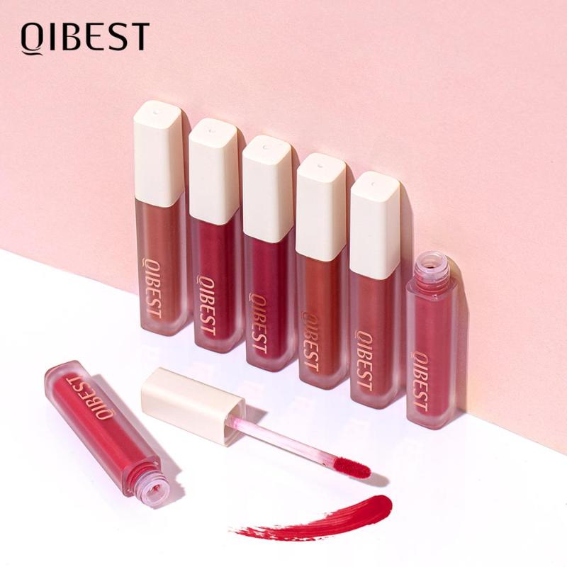 

QIBEST Matte Lip Gloss Waterproof 12 Colors Mini Makeup Lips Velvet Nude Lipgloss Smooth Lip Tint Long Lasting Liquid Lipstick