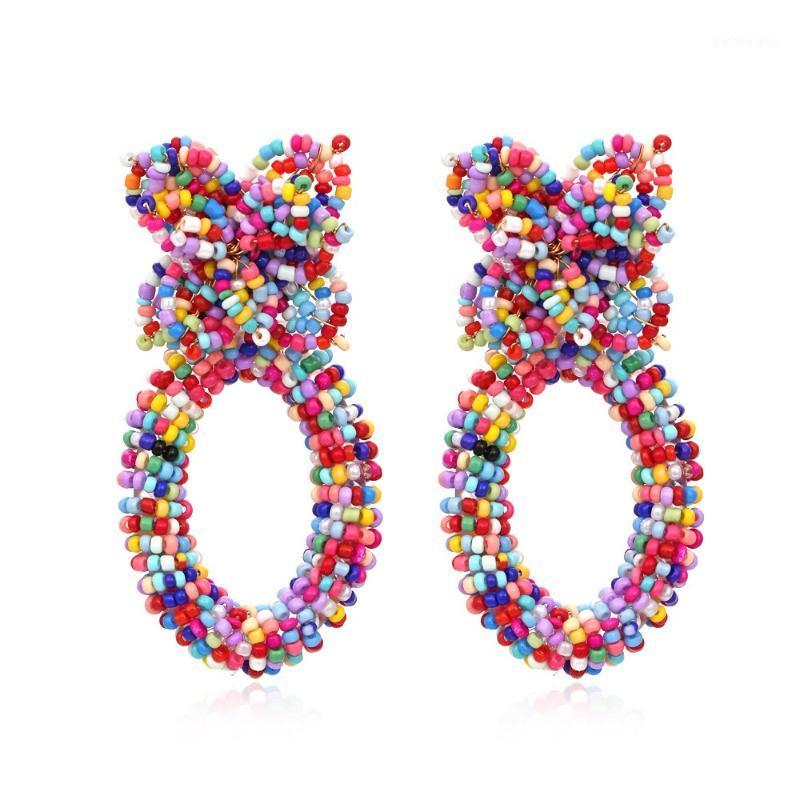 

Stud Simple Hand-beaded Knitting Personality Creative Ladies Earrings, Golden;silver