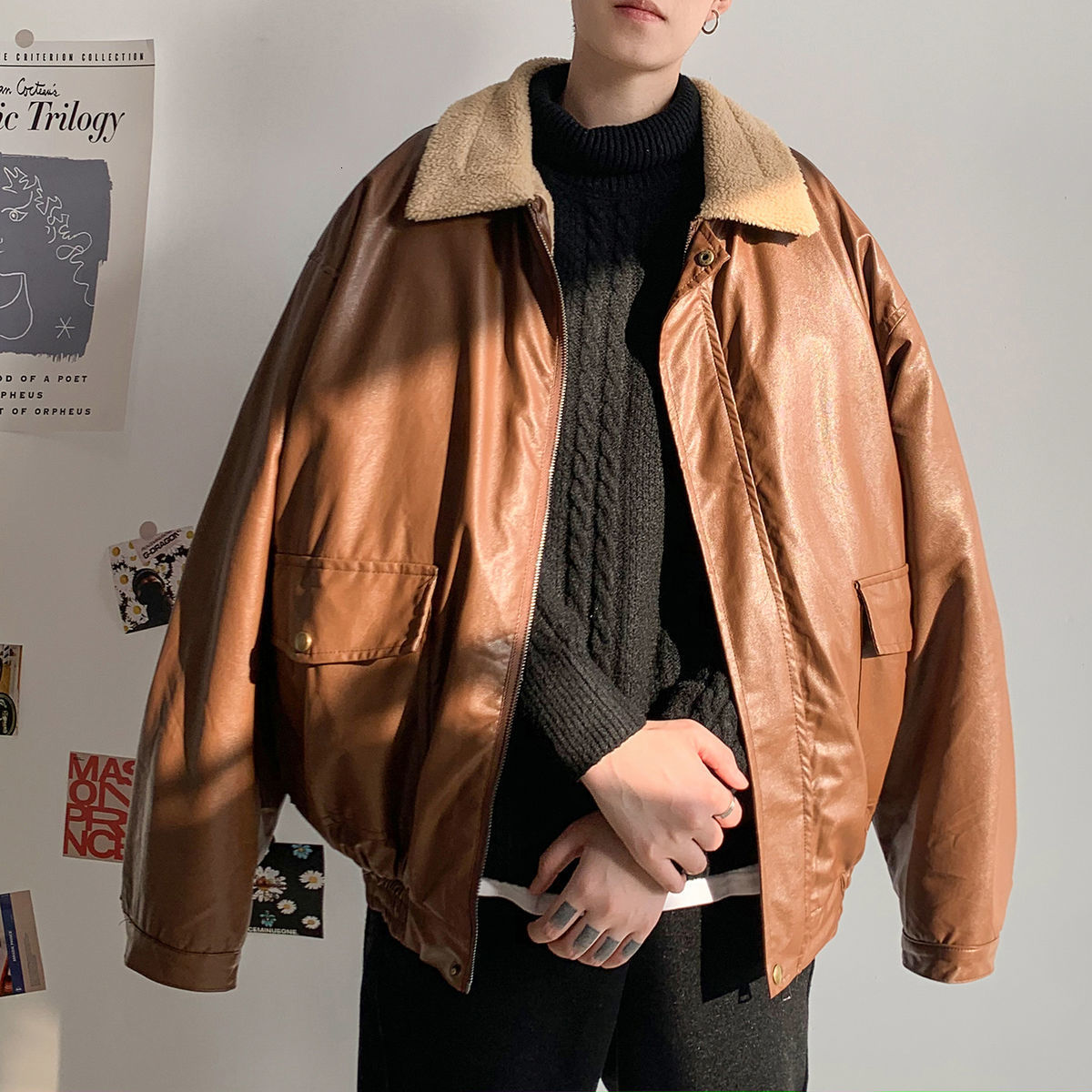 

2021 Men' Oversize Jacket Woman Warm Thicken Hip Hop Coat Streetwear Men Casual Loose New Windbreaker Coats Nbp8, Black