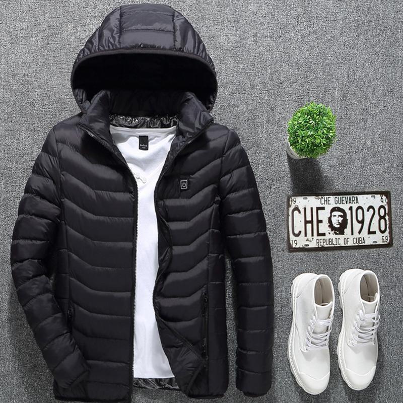 

High Quality Electric Heating Jacket Outdoor Sports Coat Winter Coat With Cap And USB Electric Heating, Red