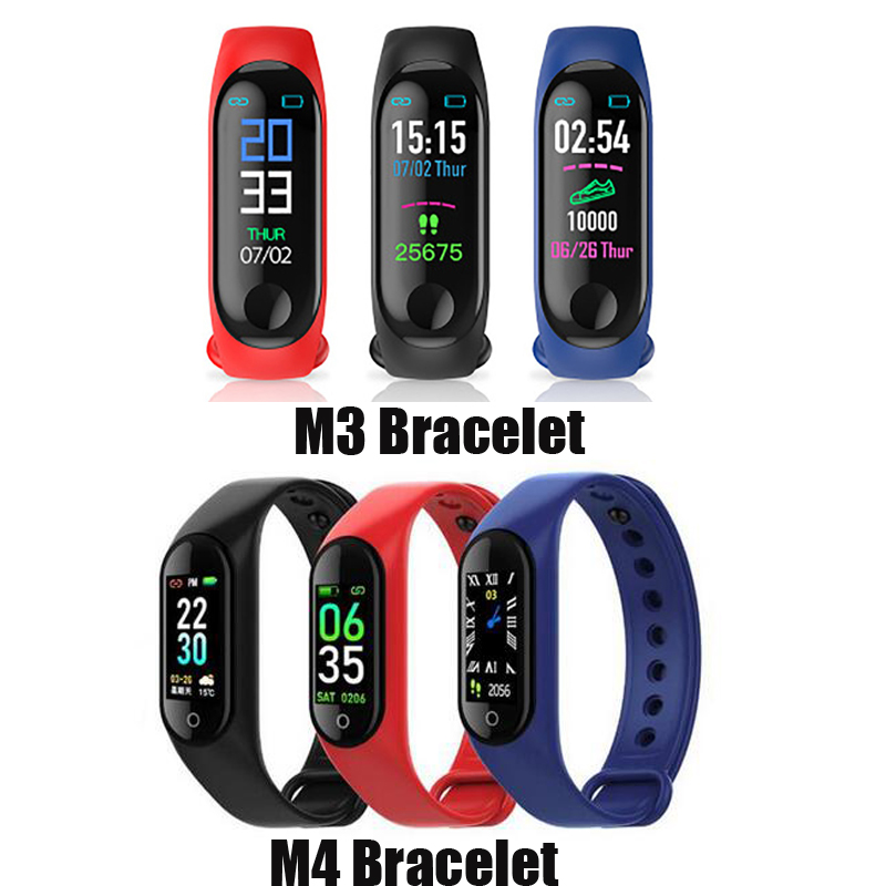 

New M3 M4 Smart Band Fitness Tracker Sport Bracelet Heart Rate Smart Watch 0.96inch Smartband Monitor Health Wristband PK mi Band 4