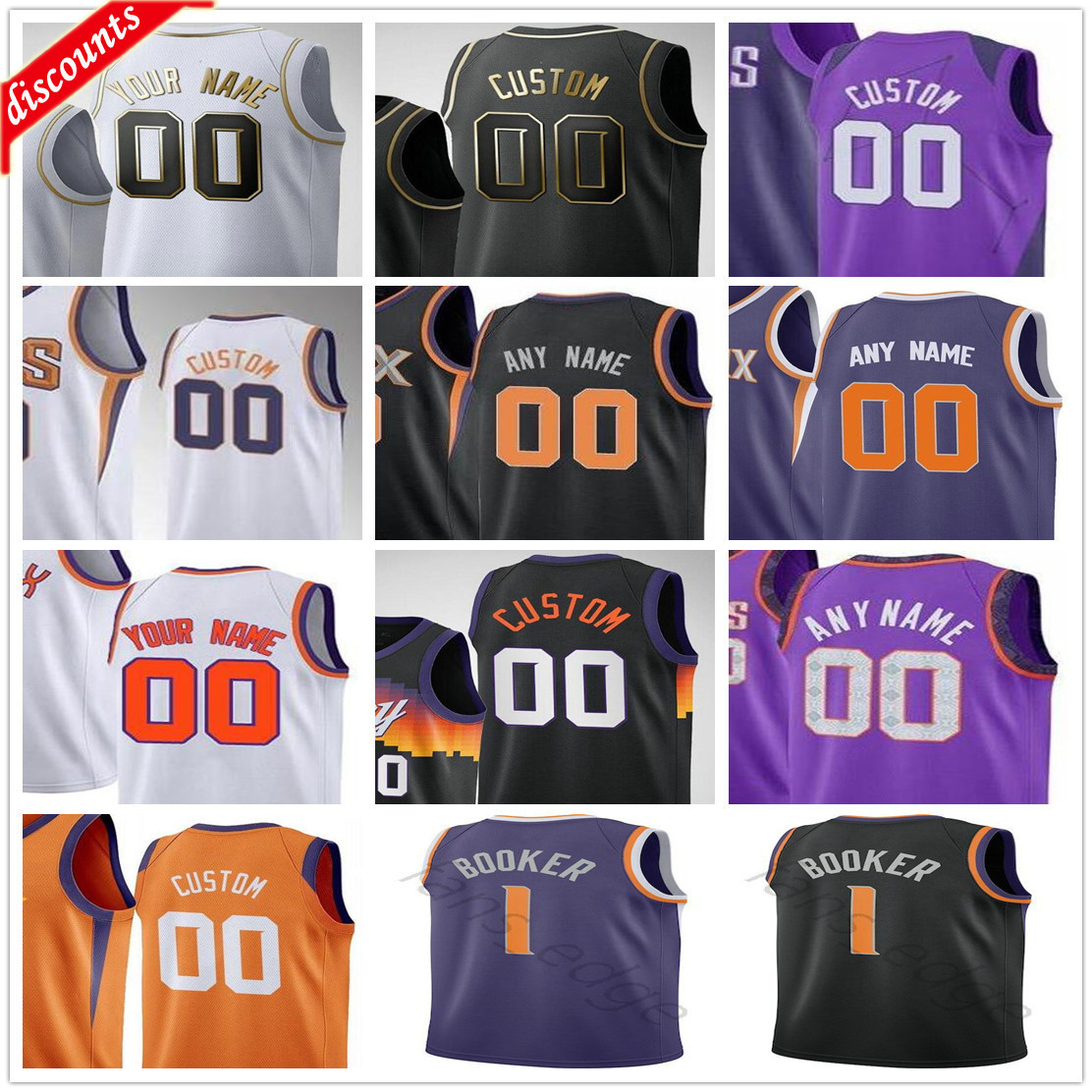 

Custom Screen Printed Devin 1 Booker Chris 3 Paul Deandre 22 Ayton Mikal 25 Bridges Jae 99 Crowder Men Woman Kids Youth Basketball Jerseys