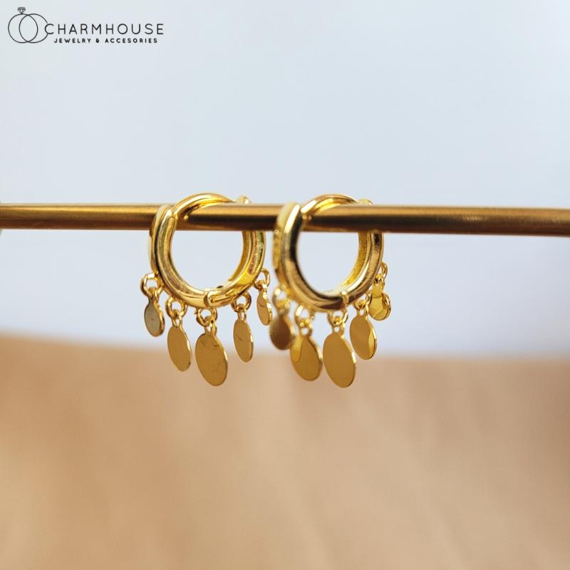 

Hoop & Huggie Pure Silver10mm Earrings For Women Shiny Small Leaves Drop Earing Brincos Femme Korean Style Jewelry Accesories Party Gifts