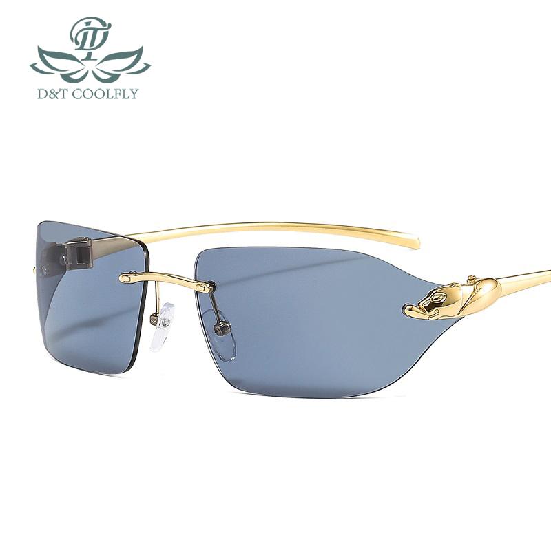

D&T 2021 New Arrival Leopard Logo Sunglasses Men Women Fashion Luxury Gradient Lens Alloy Frame Brand Designer Sun Glasses UV400