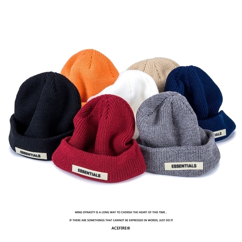 

Winter Beanie Hats For Women Men Unisex Brand Blended Knitted Hat Hip Hop Fashion Style Essential High Street Men''s Caps 211230, Burgundy