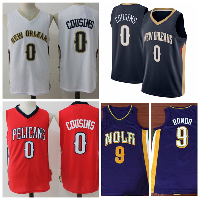 

DeMarcus Cousins basketball Rajon Rondo men High quality Pelicans Jersey New Orleans