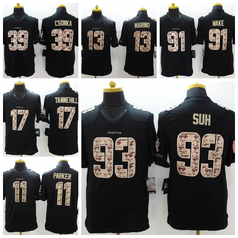 

2022 Miami''Dolphins''Men Larry Csonka Cameron Wake Ryan Tannehill DeVante Parker Custom Women Youth football Jersey, Black;red